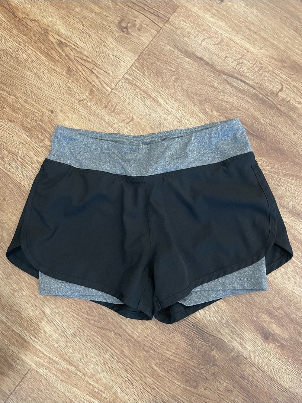 Reebok Black Running Shorts With Gray Wide Waistband